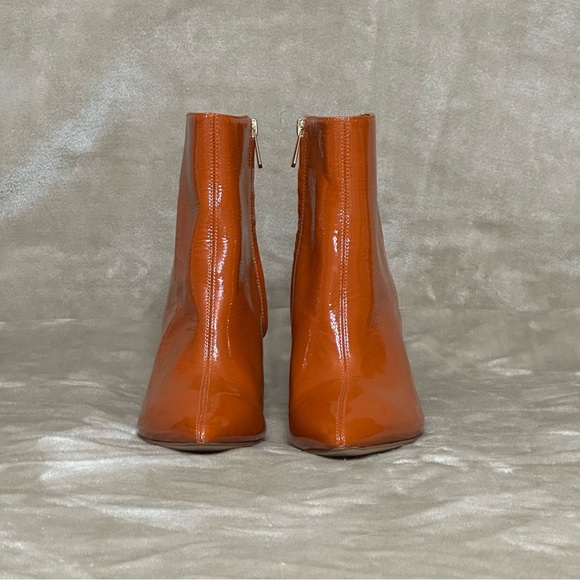 Sam Edelman Hilty Booties PatentBlock Heel Burnt Orange Texas Longhorns Sz 8.5 - Picture 2 of 16